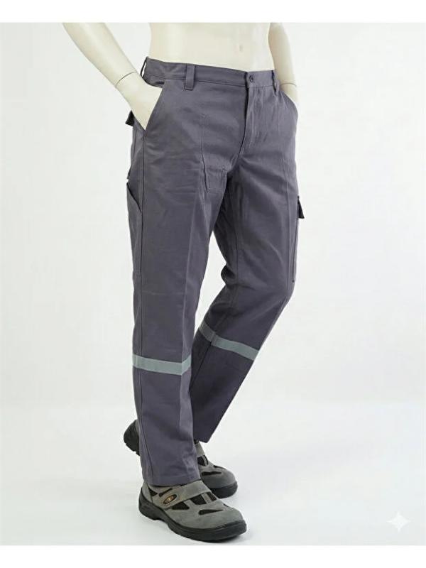 Kışlık İş Pantolonu Gri 7*7 Gabardin Kumaş %100 Pamuklu